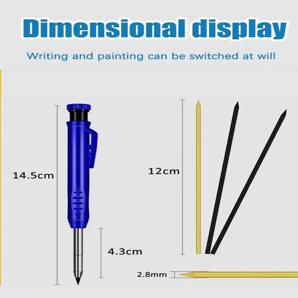 Carpenter Pencil Set for Woodworking - 5 Colors Mechanical Pencils with Refill for Carpentry Marking & Construction Jobs