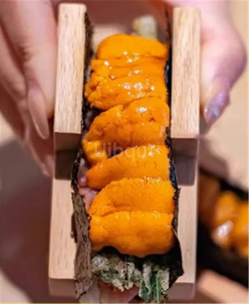 Japanese Sushi Rack – Wooden Taco & Snack Food Holder, Wood Plate Cuisine Stand for Sashimi & Sushi, Restaurant & Home Use