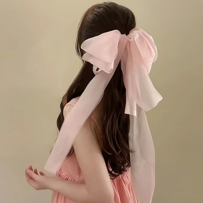 Oversized Bow Hair Clip - Large Claw Clamp for Women & Girls Ponytails