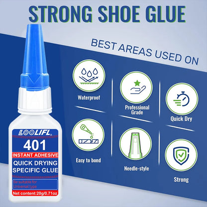 Upgraded 401 Super Cyanoacrylate Glue – Instant 5-Second Drying, Waterproof & Versatile Strong Adhesive