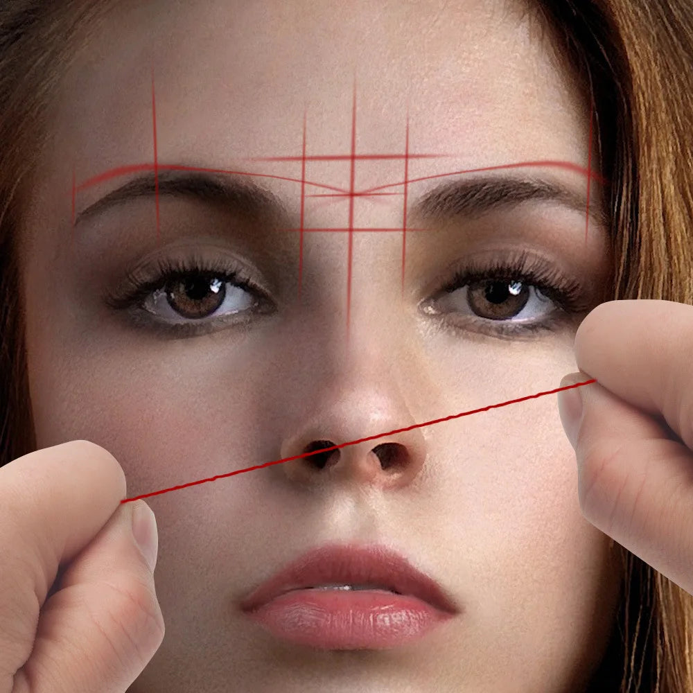 30m Pre-Inked Microblading Mapping String – White Eyebrow Marker Thread for Permanent Makeup & Tattoo Dyeing