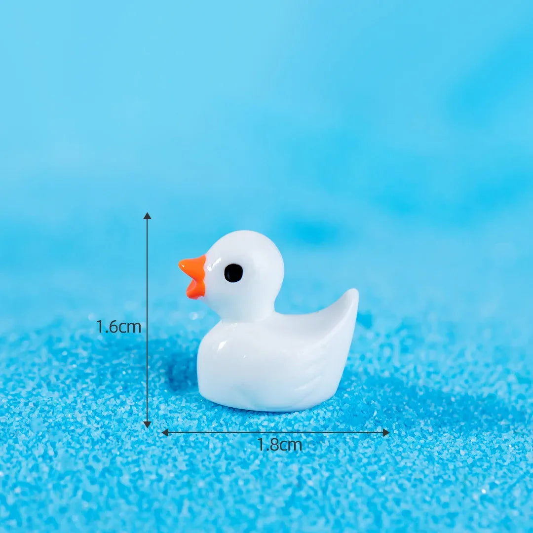 200pcs Mini Resin Yellow Ducks – Tiny Duck Figures for Garden Crafts, Fairy Landscape Decoration, and Miniature Plant Scenes