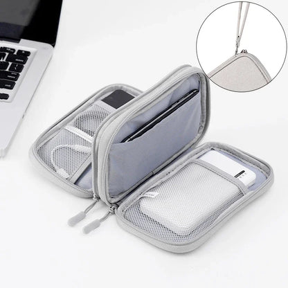 Portable Travel Cable Bag - Waterproof Digital Storage Pouch for Chargers, USB Cables, and Electronic Accessories