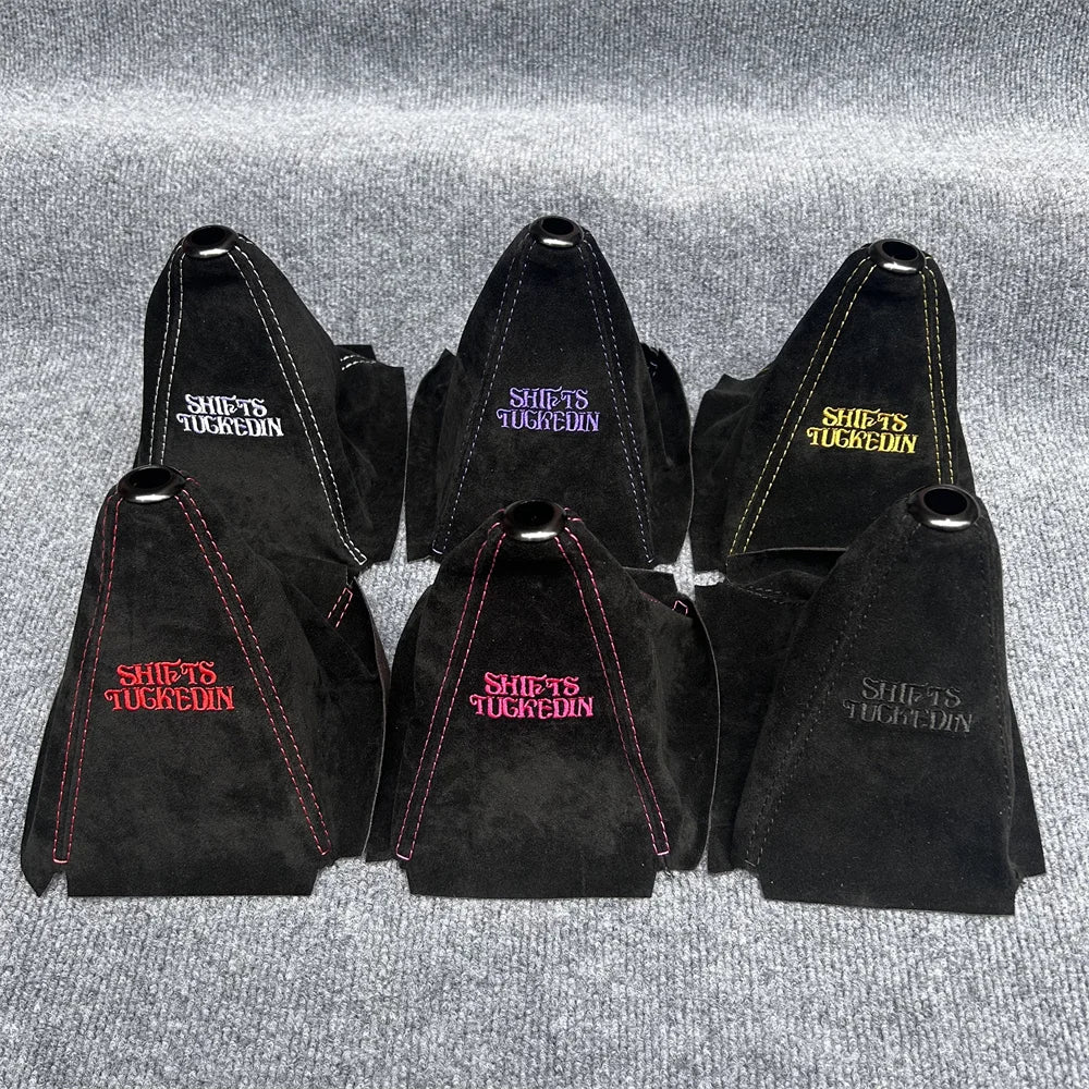17mm JDM Car Gear Shift Knob Boot Cover - Suede Leather Shift Collar & Lever Boot Cover