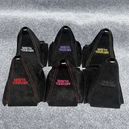 17mm JDM Car Gear Shift Knob Boot Cover - Suede Leather Shift Collar & Lever Boot Cover