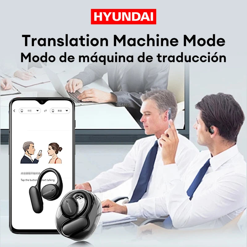 Choice HYUNDAI Openair5 AI Bluetooth Translation Earphones – Hanging Ear Type, 100+ Languages, Intelligent Meeting Earphone Gift