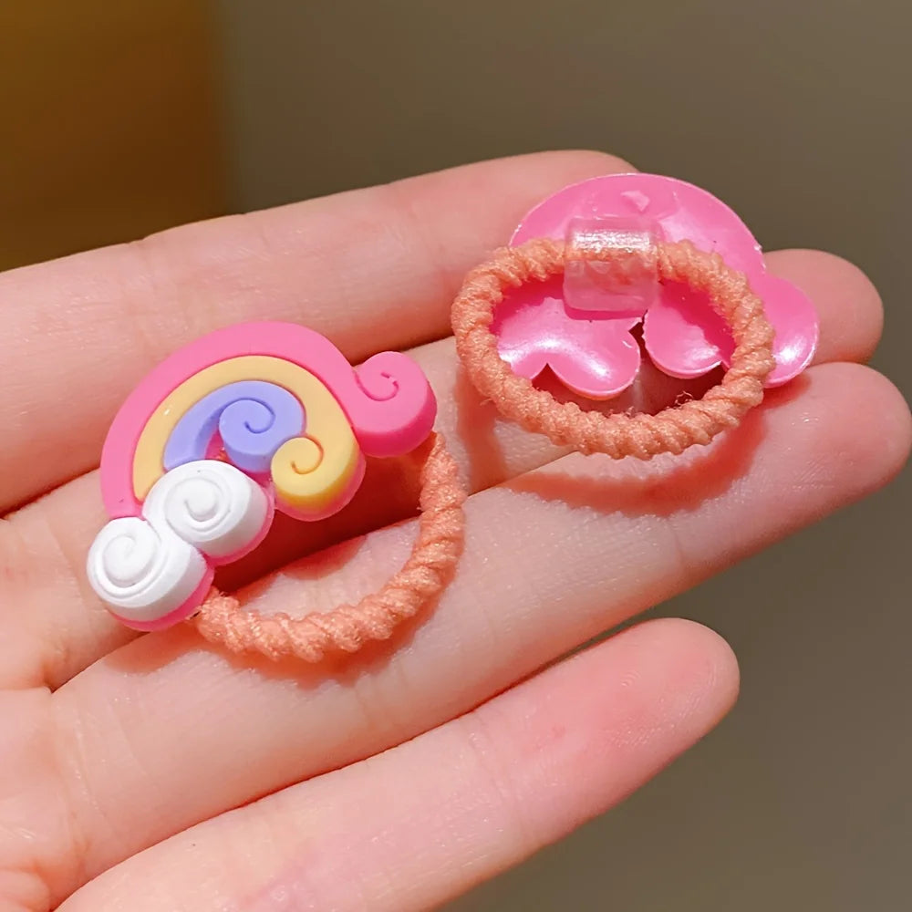 50/100 Pcs Cute Girls’ Hair Ties - High-Elasticity Soft Mini Elastics for Kids’ Everyday Hairstyles