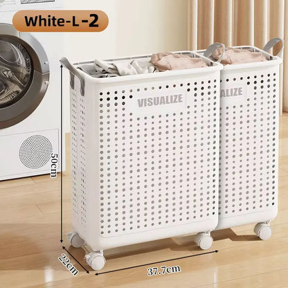 Foldable Laundry Hamper with Wheels — Portable Clothes Basket for Washing & Storage