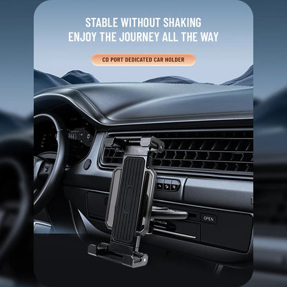 Universal Car CD Slot Tablet Stand Holder: Mount for 4-13 Inch Tablets, iPad Pro, Mini, Xiaomi, Samsung Tab, PC, iPhone - Mobile Phone Bracket