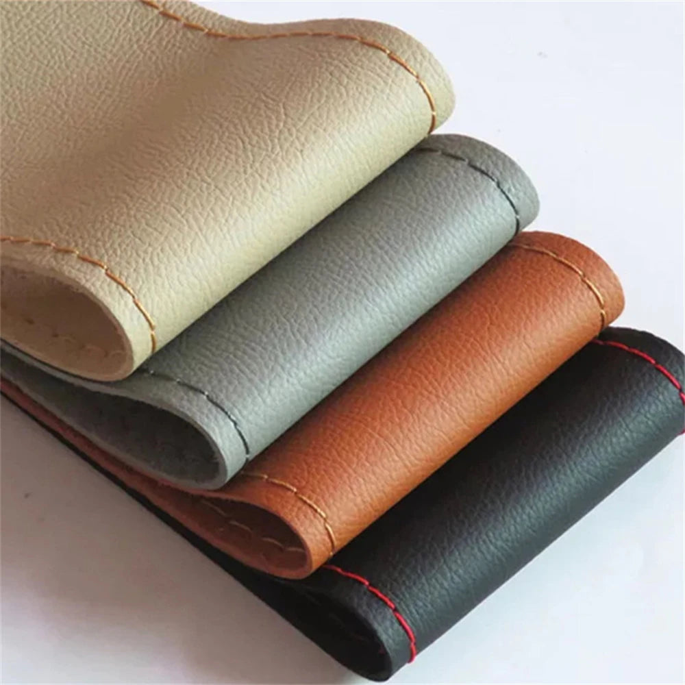 Leather Car Steering Wheel Cover - DIY Braid Design, Universal 38cm Auto Steering Wheel Case