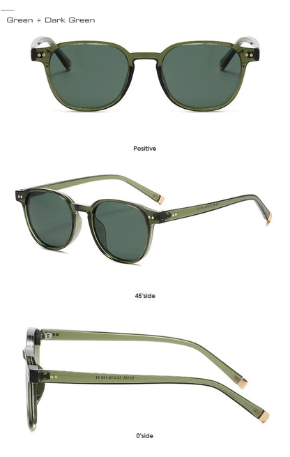 SHAUNA Retro Square Polarized Sunglasses — Fashion Rivet-Decorated Shades for Women & Men, UV400 Driving Sun Glasses