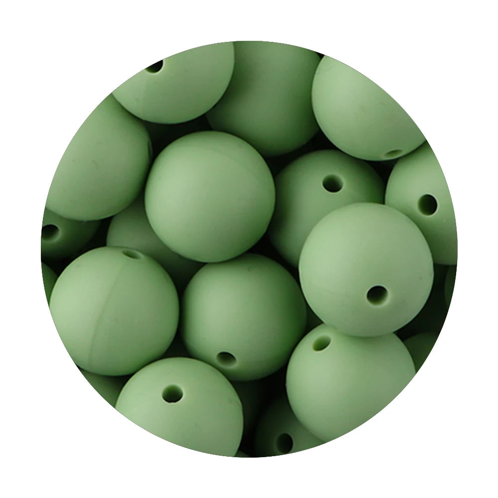50Pcs Silicone Spacer Beads - 9/12/15mm Round Loose Beads for DIY Necklace Bracelet Jewelry Making