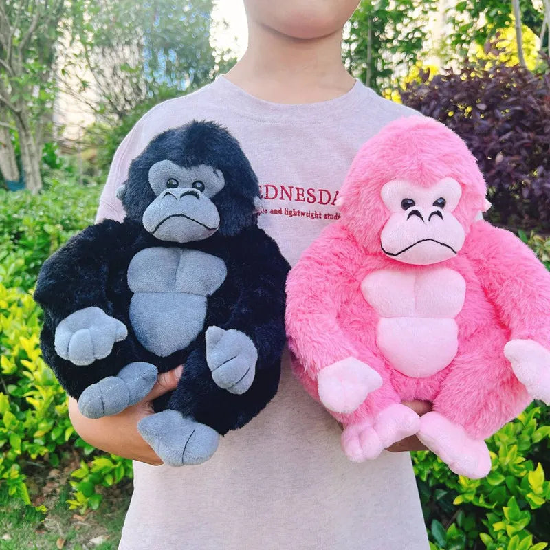 Cartoon Gorilla Plush Toy — Soft Chimpanzee Monkey Stuffed Doll for Room Decor & Birthday Gift