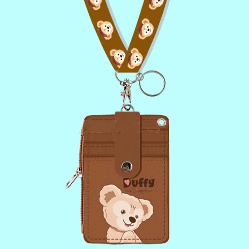 Unisex 5-Bit Badge Reel Business Card Holder with PU Neck Strap & Coin Purse – ID, Bus & IC Card Lanyard