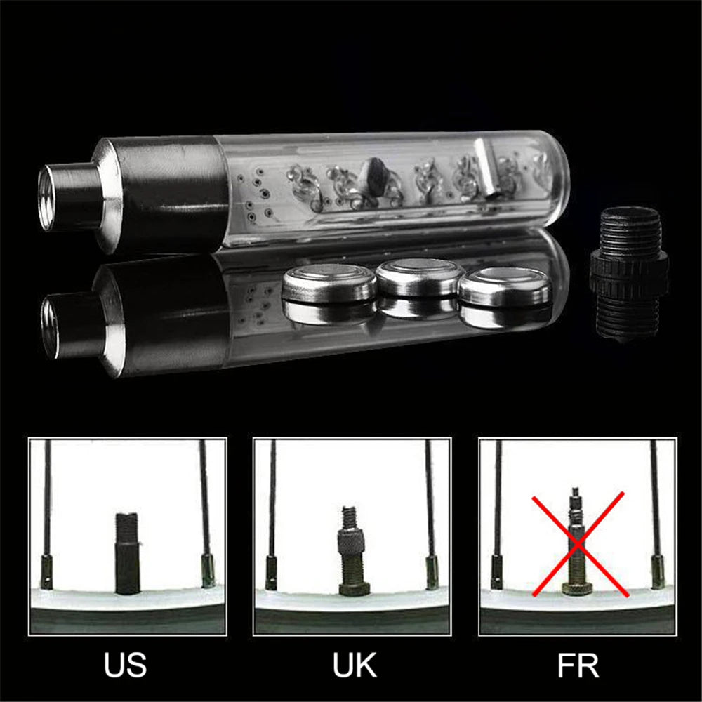 LED Bike Light – Neon Spoke Light Wheel Tire Valve Caps, Waterproof Bicycle Motion Sensor Warning Light for Head and Rear