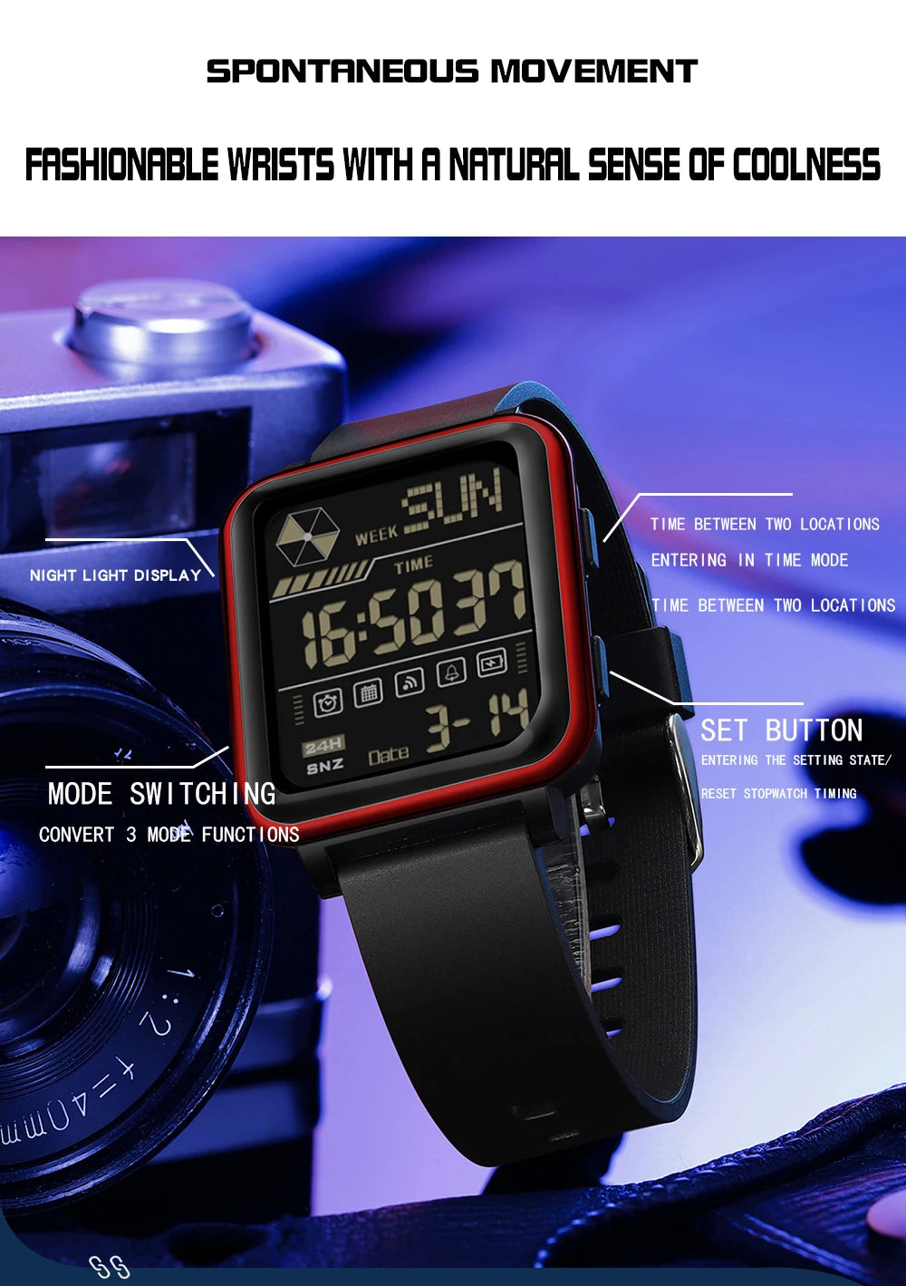 SANDA Digital Military Watch for Men – Luxury LED Stopwatch, Waterproof, Top Brand Electronic Wristwatch, Gift 6159