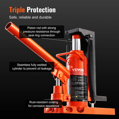 SucceBuy Hydraulic Toe Jack 2.5T – 5T Top Lift Capacity Machine Jack with 0.8–5.3in Toe & 8.9–13.4in Top Height