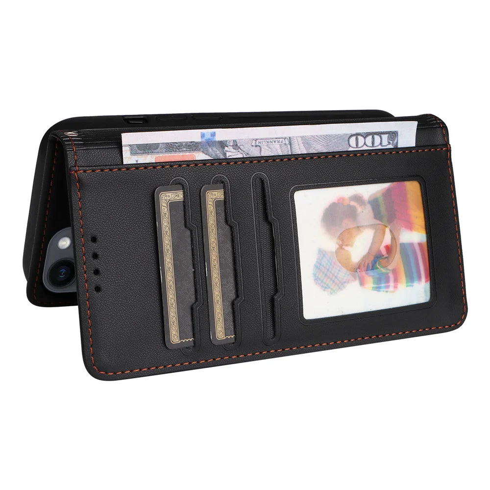 BETOPNICE 2-in-1 Detachable Wallet Case for iPhone 16/15/14/13/12/11/XR/XS Series – Magnetic Clasp Flip Cover with Removable Phone Case