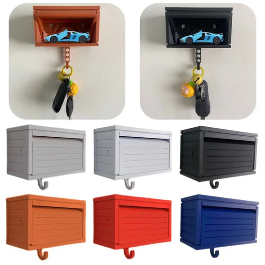 Creative Car Garage Key Holder - Fun Wall Mounted Key Organizer with Easy Install Hook Bracket