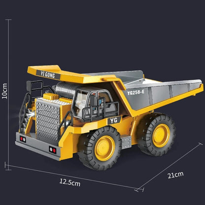2.4G RC Excavator & Dump Truck Toy – Alloy & Plastic Construction Vehicle Model for Kids