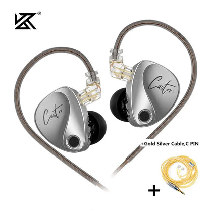 KZ Castor HiFi In-Ear Earphones - Dual Dynamic Drivers, Tunable Balanced Armature & Noise-Isolating Earbuds