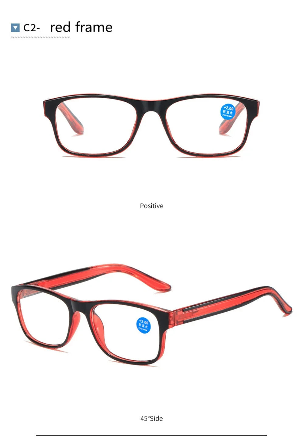 Anti Blue Light Reading Glasses – Fashion Clear Square Computer Eyewear with Spring Legs Frame for Women & Men
