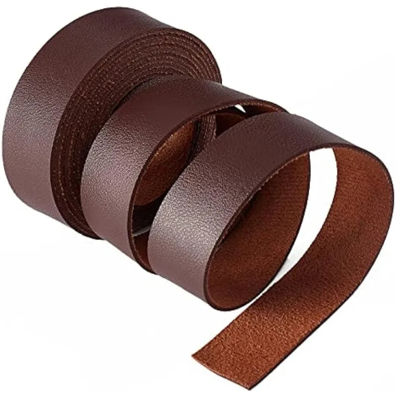 6.6FT Leather Strip 1" Wide — Double-Sided Smooth Leather for DIY Craft Projects