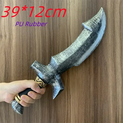Halloween Cosplay Knife Prop - PU Safety Short Knife Replica for Role Playing & Costume Events