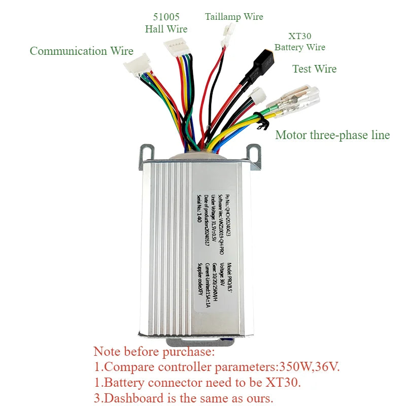 350W 36V 15A Scooter Controller Motherboard with Bluetooth & Tuya Smart – Compatible with FOSTON X-Play DIGMA, 8.5 Inch, Max Speed 30 Km/h