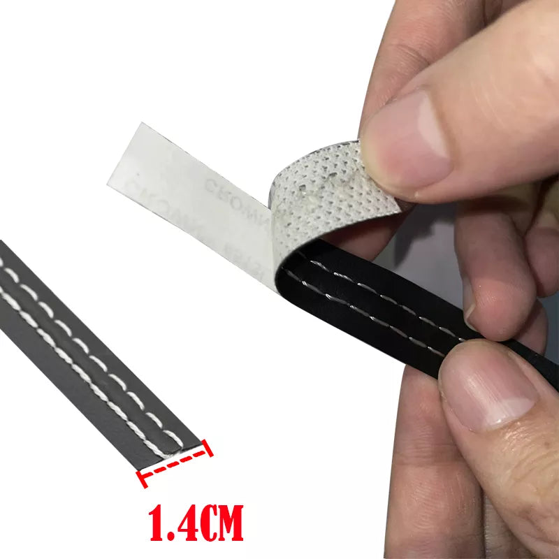 Luxury Car Mouldings Trim - PU Leather Braid Decorative Line Strip for Door, Dashboard, and Interior Sticker - DIY Universal Car Interior Strips