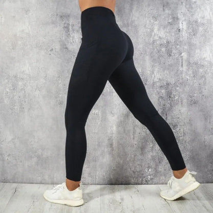 Yoga Fitness Women’s Leggings – High Waist, Butt-Lifting Tights with Pocket, Stretchy Gym Workout & Running Skinny Pants