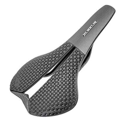Plselis Carbon Fiber Road Bike Saddle - Lightweight 3D Printed Bicycle Seat 130g Riding Accessory