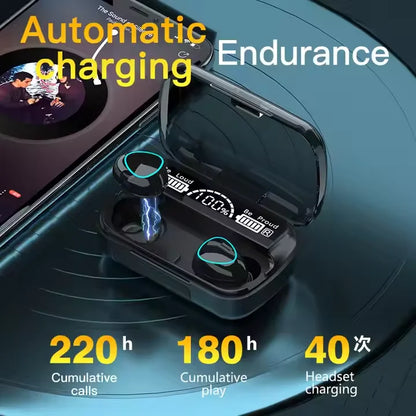 M10 Wireless Earbuds – High-Quality Bluetooth Headset for Sports, Gaming & Music with Built-in Power Bank