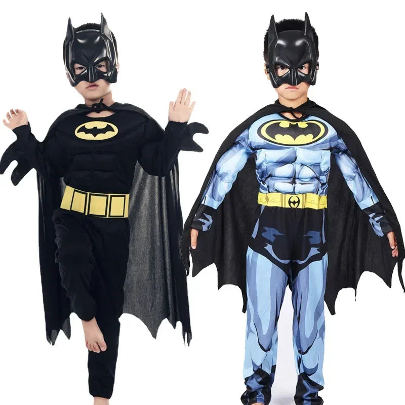 Kids Bat Superhero Costume - Black Halloween Cosplay Outfit for Boys, Masquerade & Comic Party Dress-Up