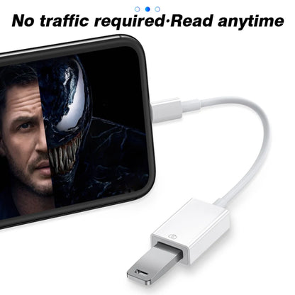 8-Pin to USB 3.0 OTG Adapter Cable – For iPhone 14/13/12/11/XR/XS/8/7 & iPad iOS 13+, Supports Mouse, Camera & Card Reader