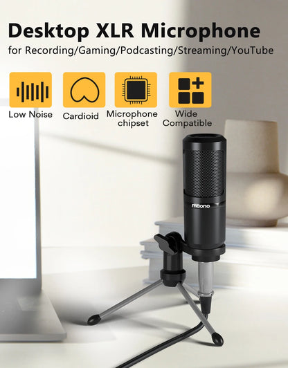 Maono PM360TR Condenser Podcast Microphone – 3.5mm Mic for Computer, Laptop, Phone, Sound Card, YouTube, Gaming & Recording