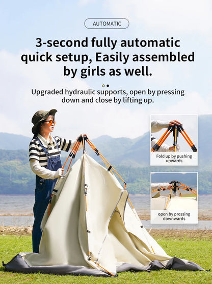 Outdoor Folding Tent – Fully Automatic Quick Open, 3-4 Person Self-Driving Camping Tent, Rain & Sun Proof, Portable