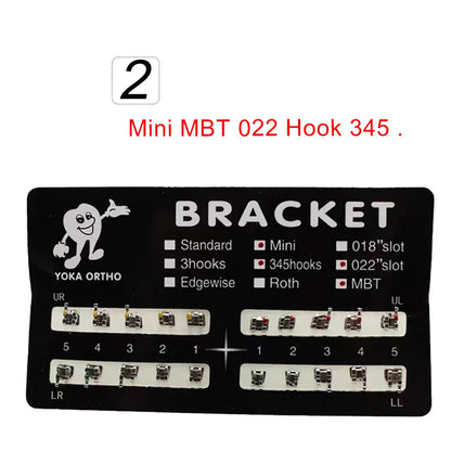 PIORPOY 20PCS Orthodontic Brackets - Mini Roth/MBT 022 Dental Braces Hooks & Treatment Materials