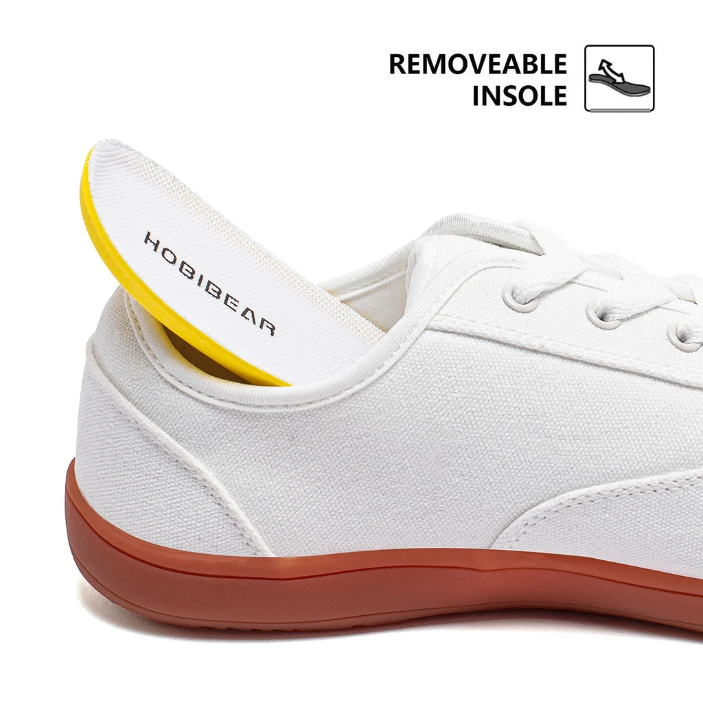 HOBIBEAR Men’s Barefoot Canvas Shoes – Minimalist Zero Drop Sneakers with Wide Fit