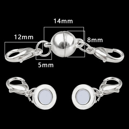 Magnetic Jewelry Clasp - Strong Metal End Connectors with Lobster Clasp for DIY Bracelets & Necklaces