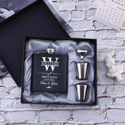 Personalized 6oz Stainless Steel Hip Flask – Engraved Christmas, Birthday, Valentine's Day Gift, Custom Logo for Wedding Favors   2/2