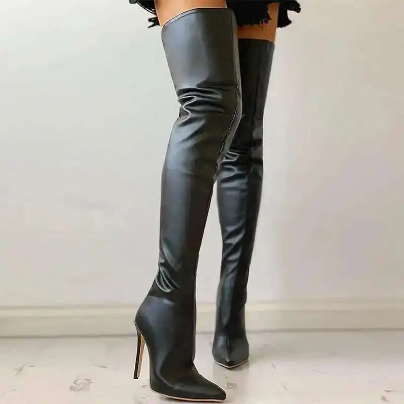 Big Size Women’s Over Knee Boots 40-46 - 11cm High Heel Fashion Boots with Back Zipper 2026