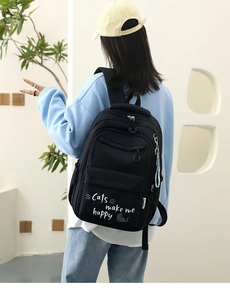 Teen Girls School Backpack | Pink Waterproof Bag for Primary & Middle School Students