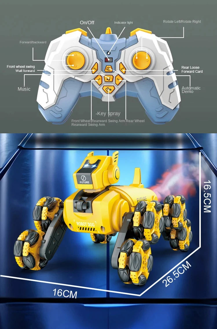 2.4G Remote Control Robot Dog – 360° Drift Stunt RC Car Toy for Kids M765-53