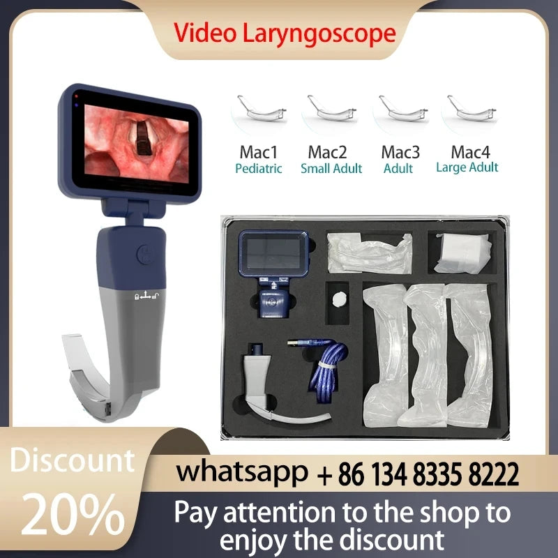 3.5-Inch Touch Screen Video Laryngoscope with Reusable Sterilizable Blades – Digital Laryngoscope, Mexico Warehouse Delivery