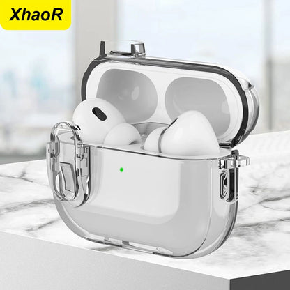 Transparent Crystal Wireless Bluetooth Earphone Case for AirPods Pro 2 – TPU Clear Switch Lock Cover for AirPods 4 (2024)
