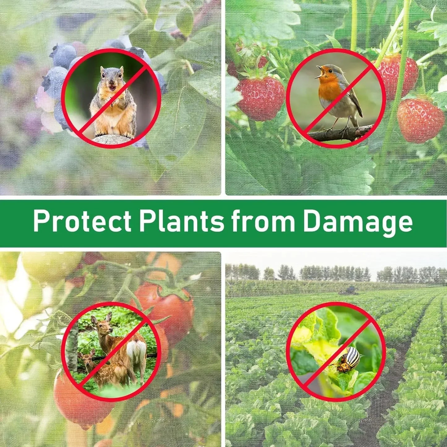 Garden Mesh Screen Barrier – Reusable Protective Cover for Flowers, Crops, Greenhouse, Bird & Insect Protection