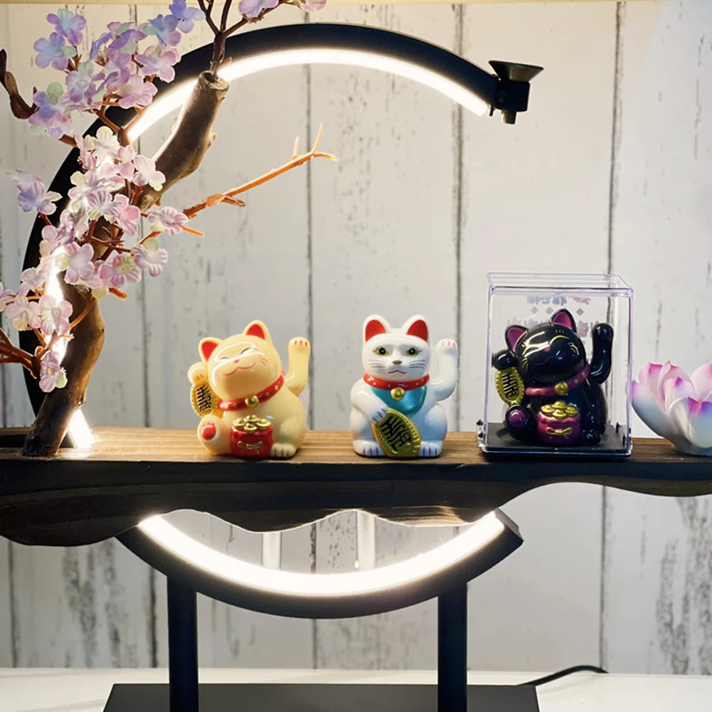 Solar-Powered Lucky Cat - Automatic Waving Fortune Cat for Home, Office Decor, and Car Ornament, Ideal Birthday Gift
