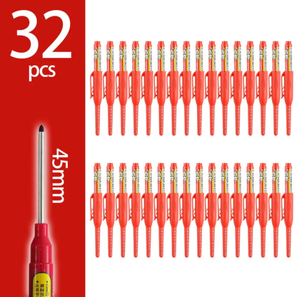 45mm Deep-Hole Carpenter Marker Pen - Long-Nib Woodworking Marking Pen for Measuring & Construction