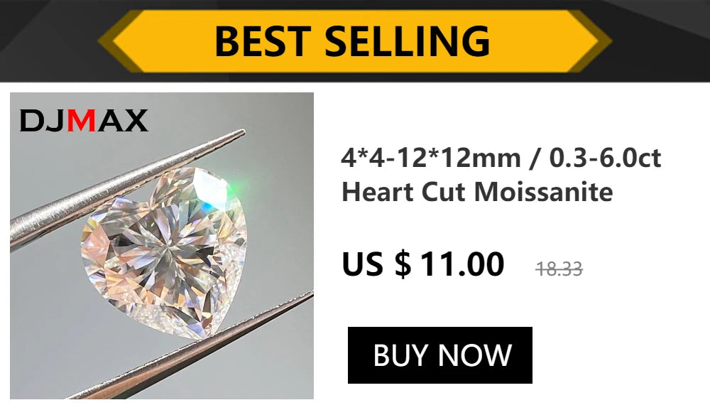 1CT Lab-Grown Moissanite Diamonds – D Color VVS1 Loose Gemstones, Full Size 0.7mm-20mm